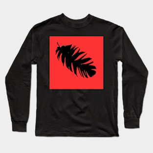 Feather in Black and Red Long Sleeve T-Shirt